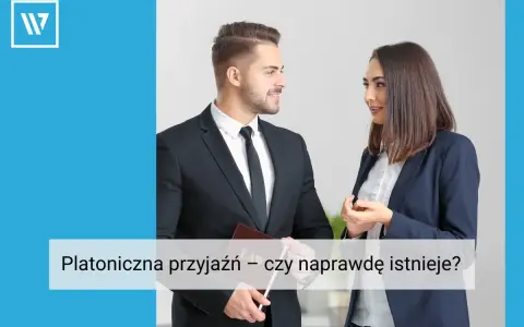 Mężczyzna i kobieta w garniturach rozmawiają. Czy istnieje relacja platoniczna?