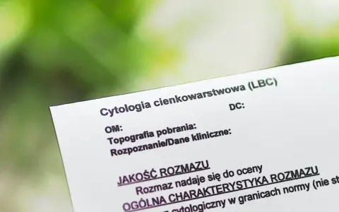 Fragment dokumentu z nagłówkiem "Cytologia cienkowarstwowa (LBC)" i sekcjami "Jakość rozmazu" oraz "Ogólna charakterystyka rozmazu".